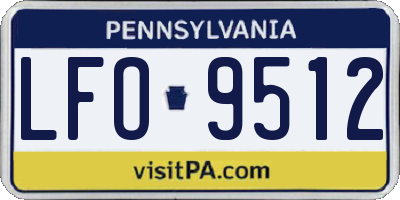 PA license plate LFO9512