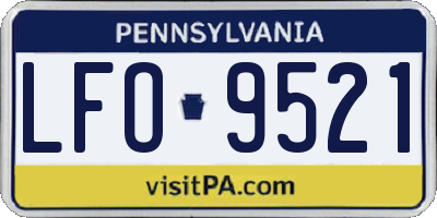 PA license plate LFO9521