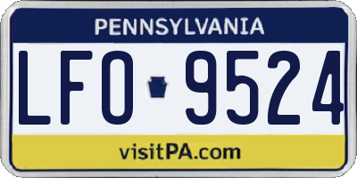 PA license plate LFO9524