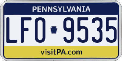 PA license plate LFO9535