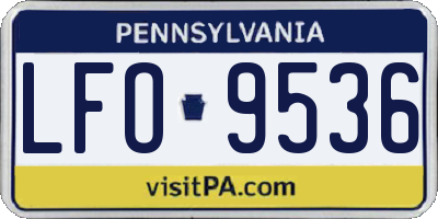 PA license plate LFO9536