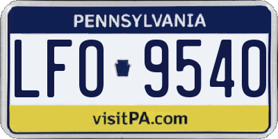 PA license plate LFO9540