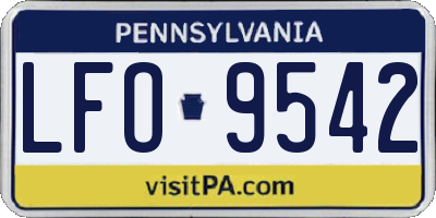 PA license plate LFO9542