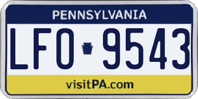 PA license plate LFO9543