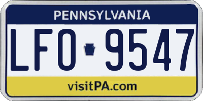 PA license plate LFO9547