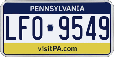 PA license plate LFO9549