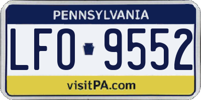 PA license plate LFO9552