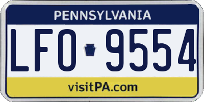PA license plate LFO9554