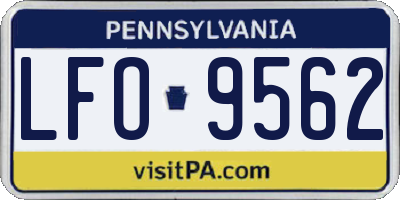 PA license plate LFO9562