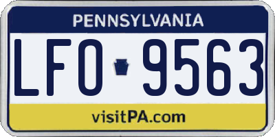 PA license plate LFO9563