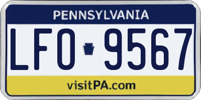 PA license plate LFO9567