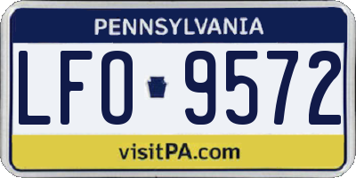 PA license plate LFO9572