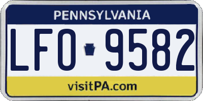 PA license plate LFO9582
