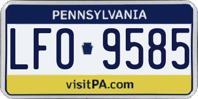 PA license plate LFO9585