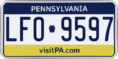 PA license plate LFO9597
