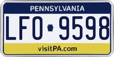 PA license plate LFO9598
