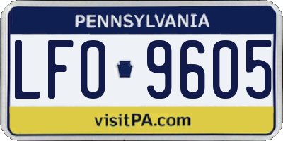 PA license plate LFO9605