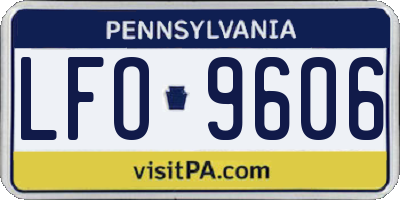 PA license plate LFO9606
