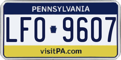 PA license plate LFO9607