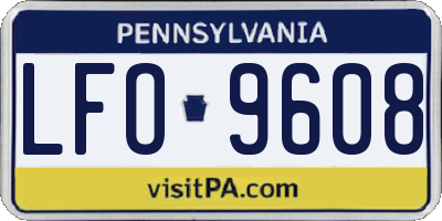 PA license plate LFO9608