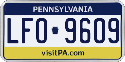 PA license plate LFO9609