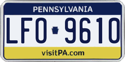 PA license plate LFO9610