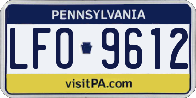 PA license plate LFO9612
