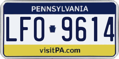 PA license plate LFO9614