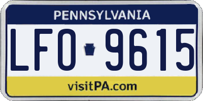 PA license plate LFO9615