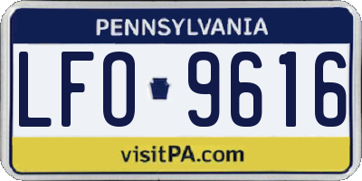 PA license plate LFO9616