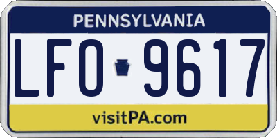 PA license plate LFO9617