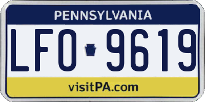 PA license plate LFO9619