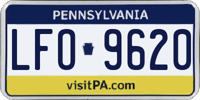 PA license plate LFO9620