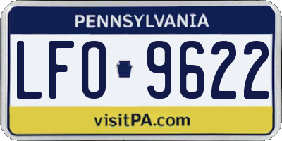 PA license plate LFO9622
