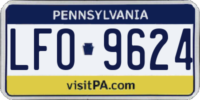 PA license plate LFO9624