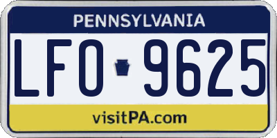 PA license plate LFO9625