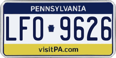 PA license plate LFO9626