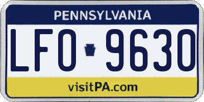 PA license plate LFO9630