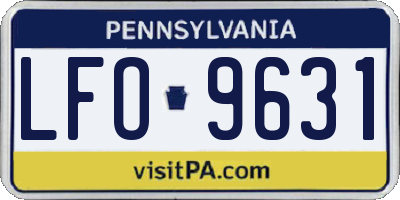 PA license plate LFO9631