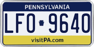 PA license plate LFO9640