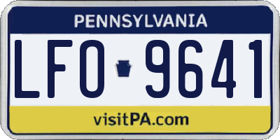 PA license plate LFO9641