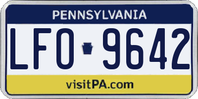 PA license plate LFO9642