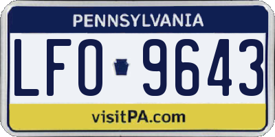PA license plate LFO9643