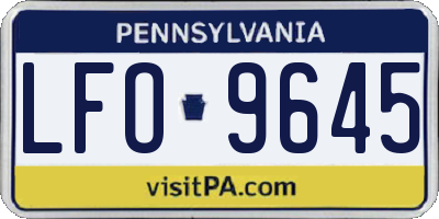 PA license plate LFO9645