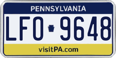 PA license plate LFO9648