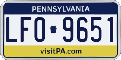 PA license plate LFO9651