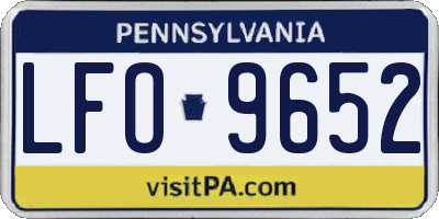 PA license plate LFO9652