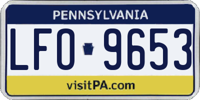 PA license plate LFO9653