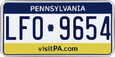 PA license plate LFO9654