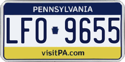 PA license plate LFO9655